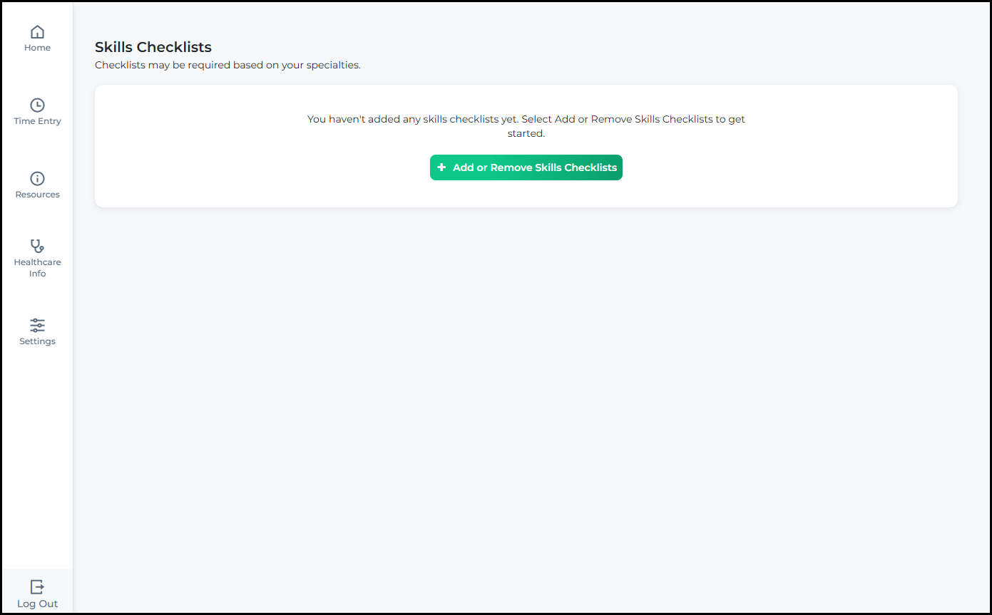 The updated Skills Checklists page showing checklists in a streamlined view with a refreshed visual design.